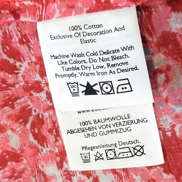 EDDIE BAUER XXL 100% Cotton Geometric Short Sleeve Blouse - Picture 6 of 7